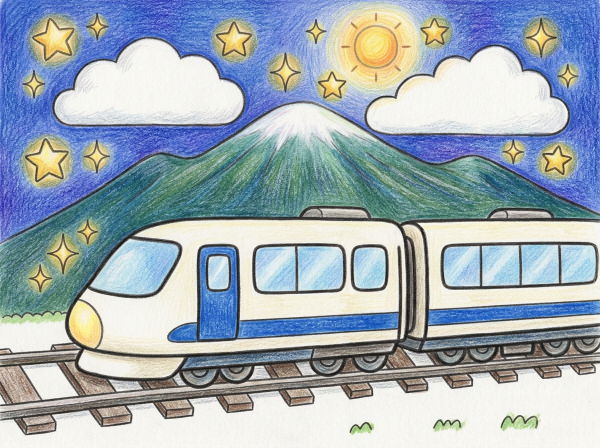 電車のぬりえプリント