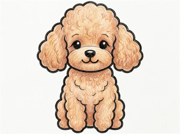 正面を向いておすわりするトイ・プードルの色見本