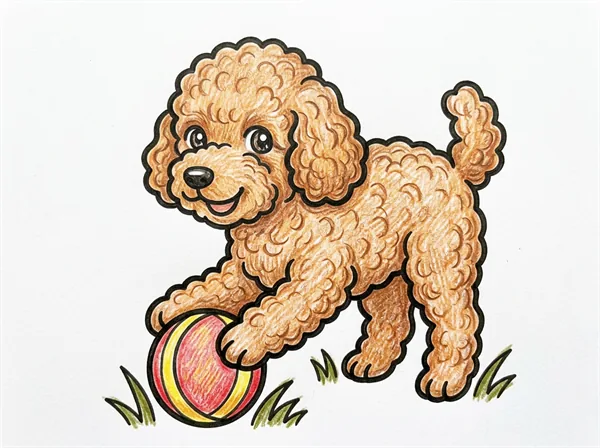 ボールで遊ぶトイ・プードルの色見本